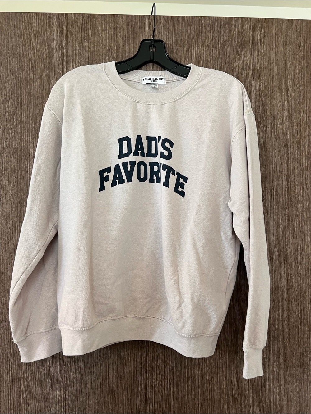 Sub_Urban Riot Light Beige Crewneck Sweatshirt with Navy Text